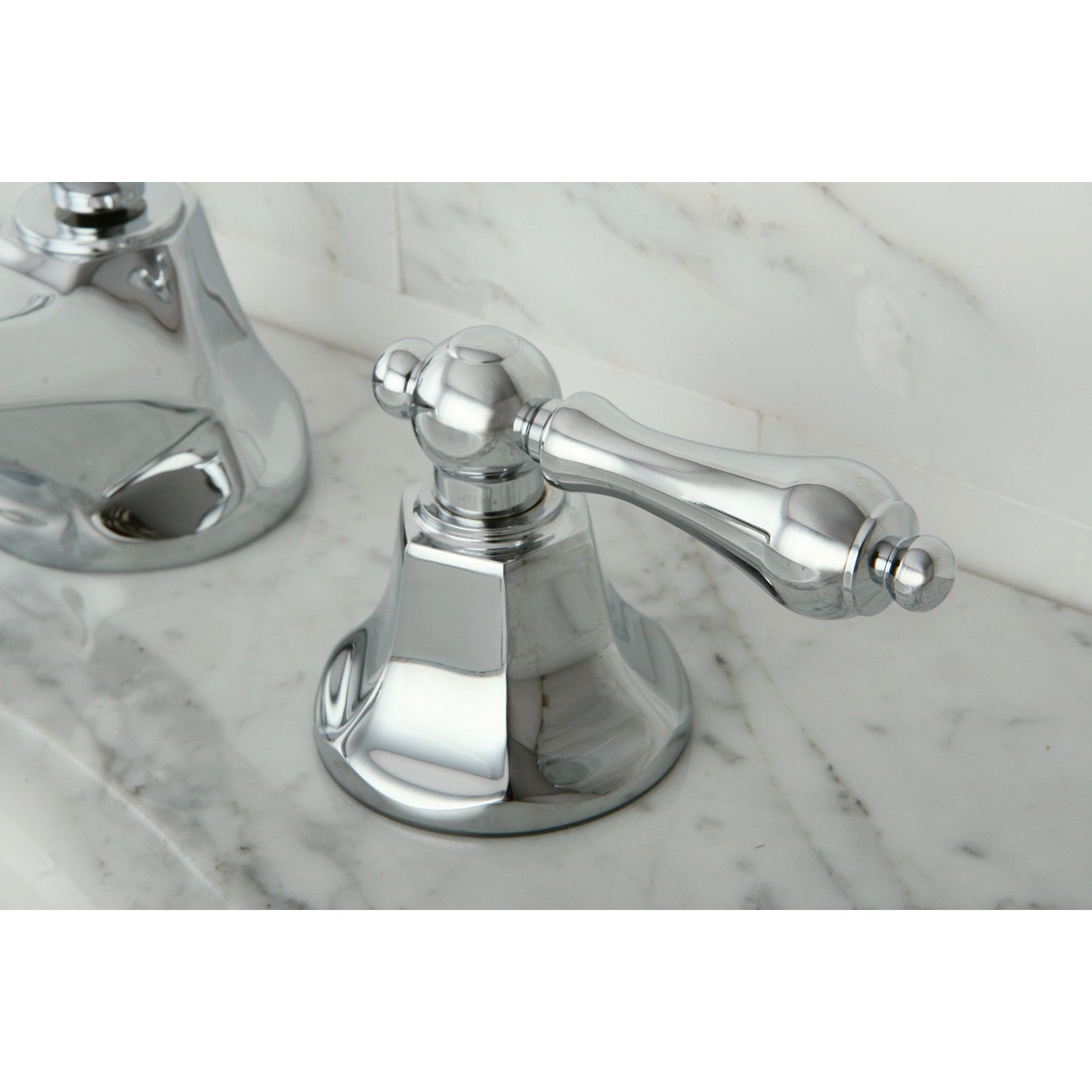 Kingston Tulare KS4461AL - Metropolitan Two-Handle 3-Hole Deck Mount Widespread Bathroom Faucet with Brass Pop-Up, Polished Chrome — thumbnail 3